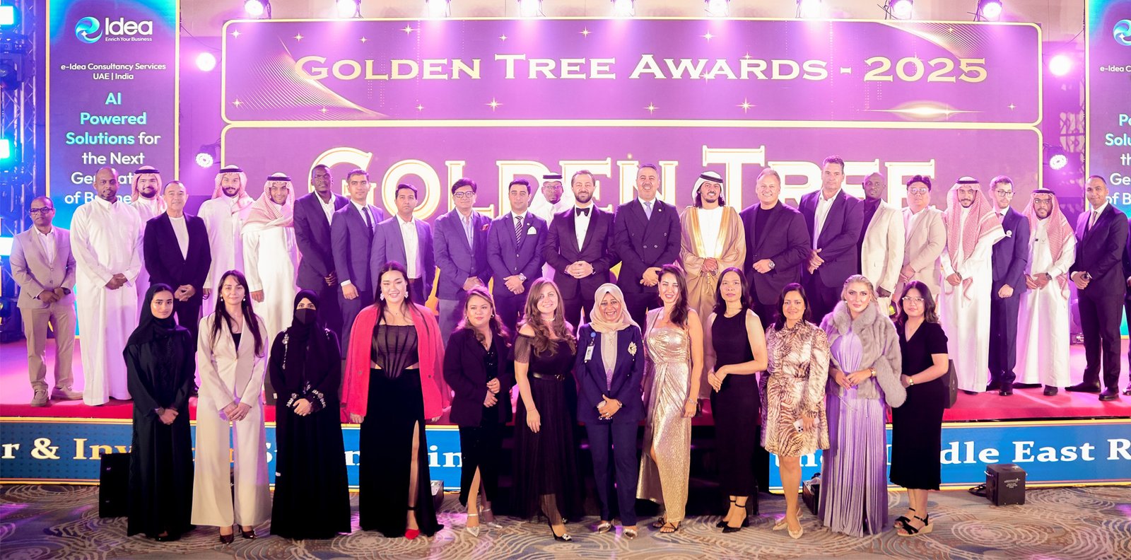 Entrepreneurs celebrating at the Golden Entrepreneur Awards gala